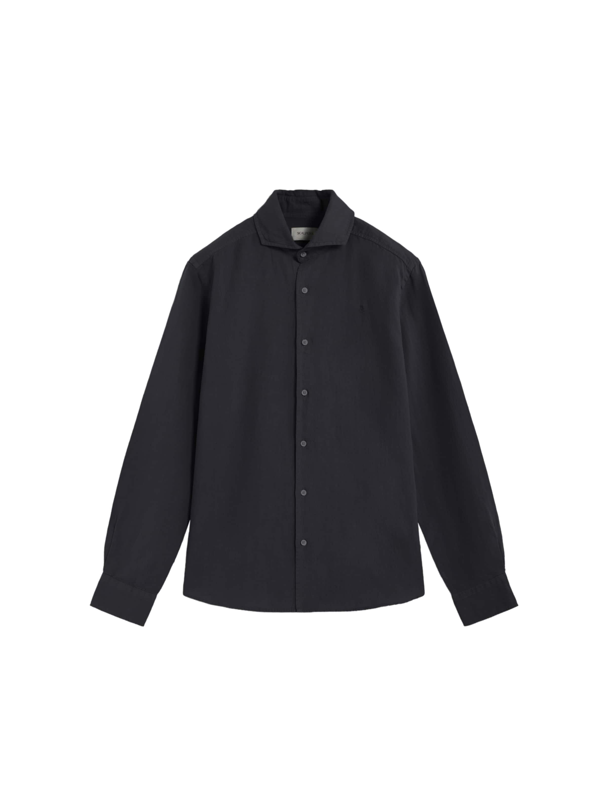 Scalpers Regular Fit Vintage Linen Shirt ' ' in Blau: Vorderseite