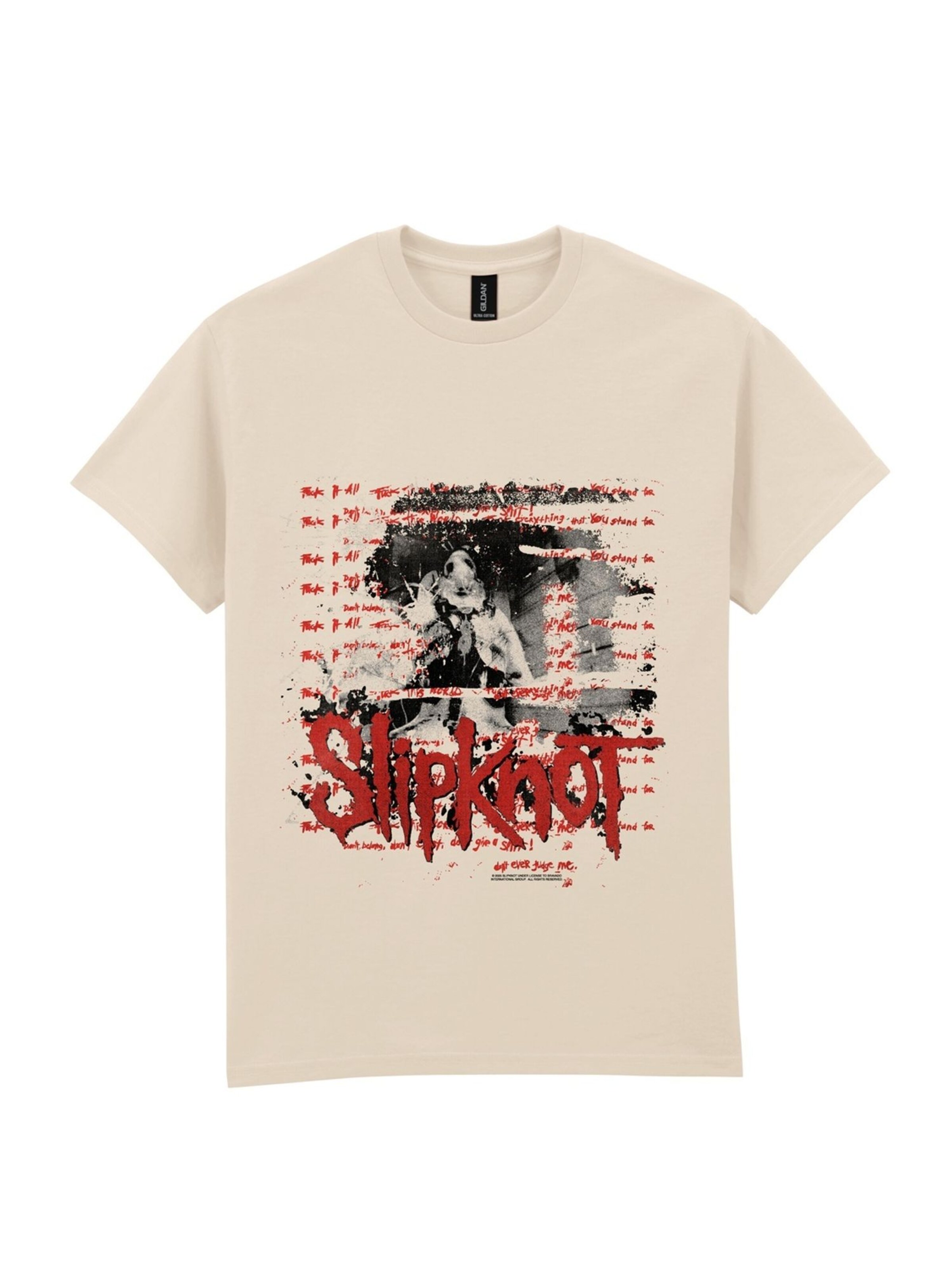 Maglietta 'Slipknot Do Not Judge Us T-Shirt' di SLIPKNOT in bianco: frontale