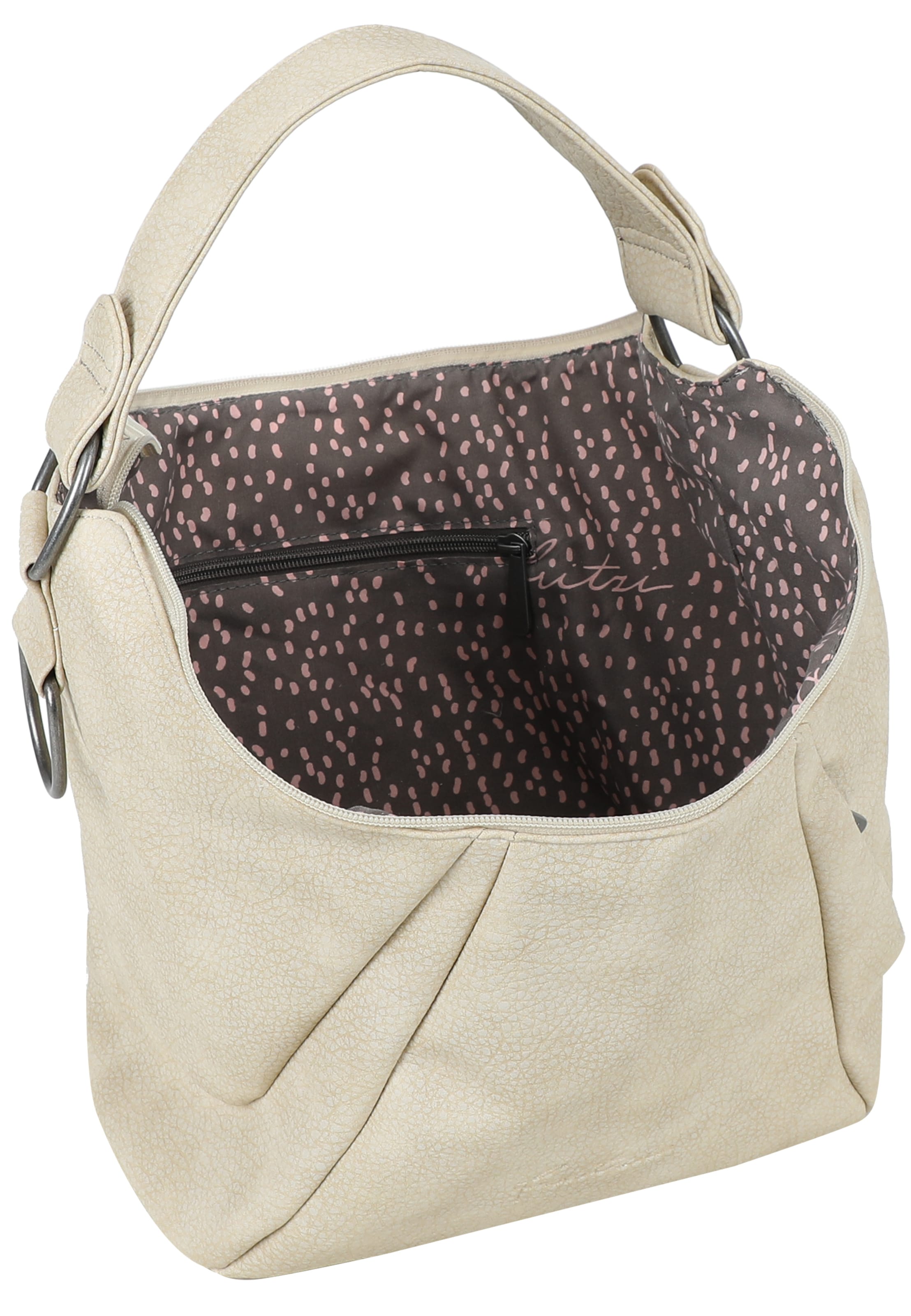 Borsa a mano 'Croissant Hobo' di Fritzi aus Preußen in bianco