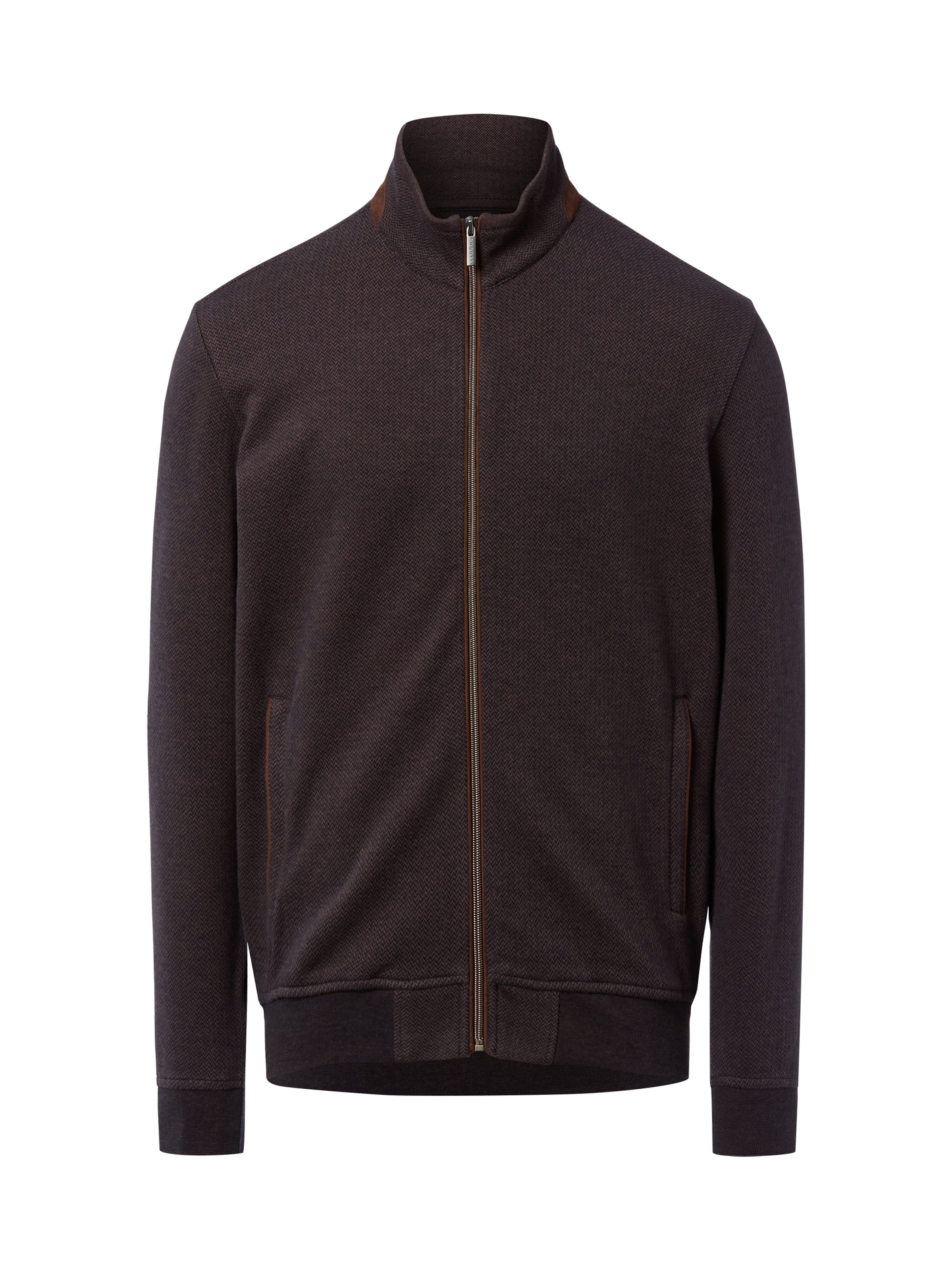 bugatti Zip-Up Hoodie in Brown: front