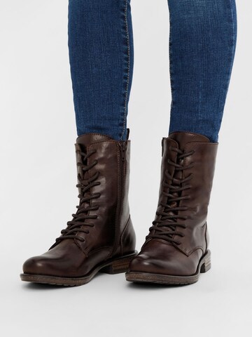 Bianco Lace-Up Boots in Brown: front