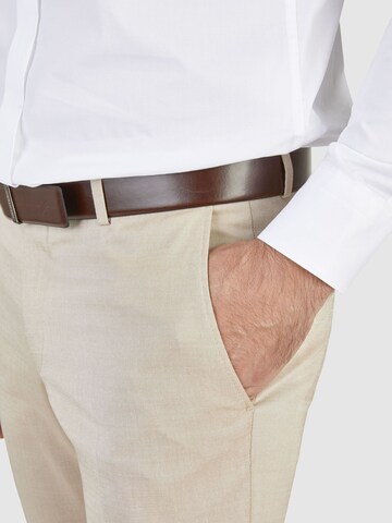 HECHTER PARIS Slim fit Pleated Pants in Beige