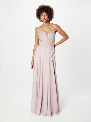 mascara Evening Dress in Beige: front