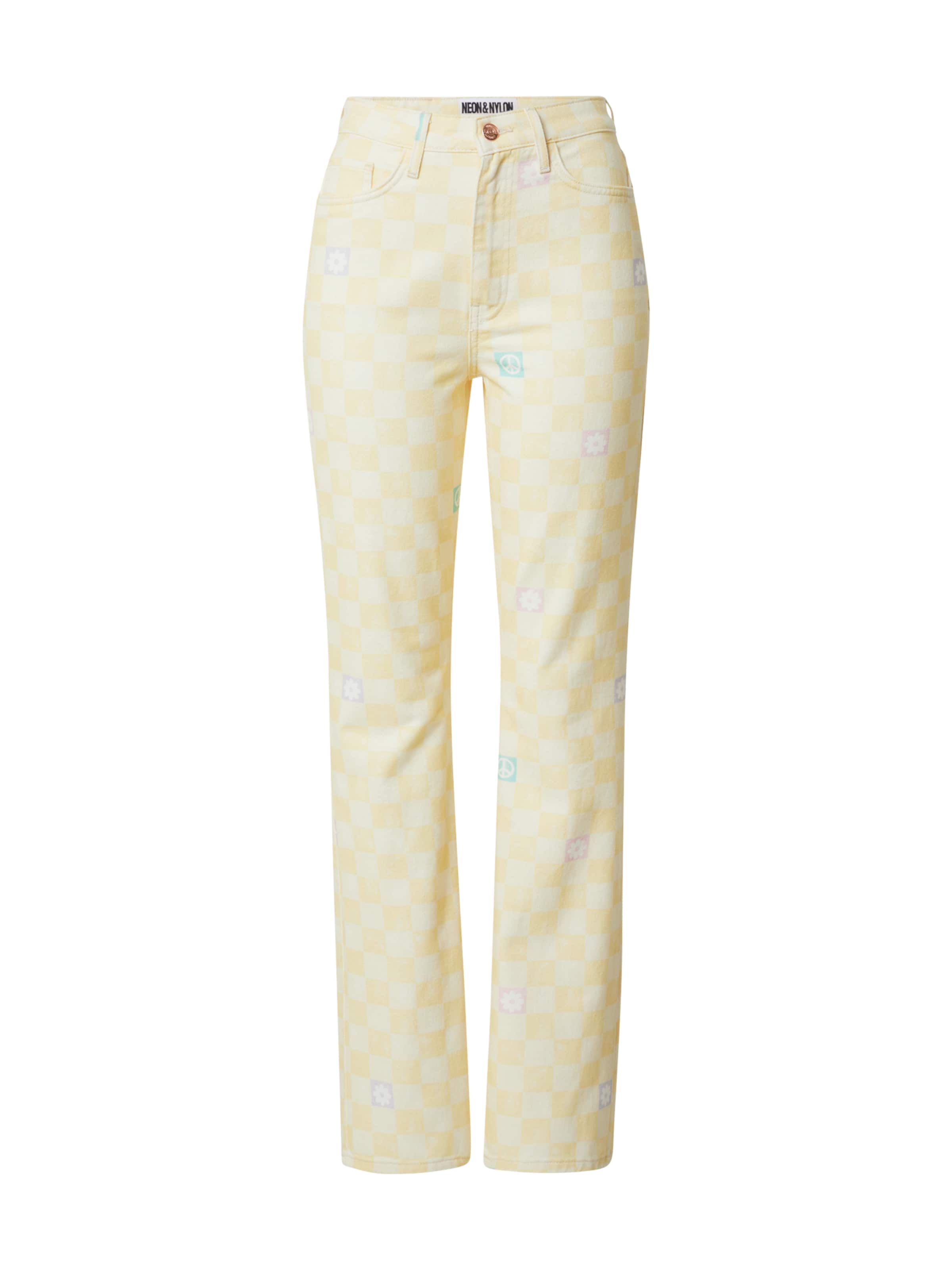 NEON & NYLON Regular Trousers 'CRAY' in Yellow: front