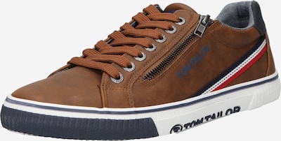 TOM TAILOR Sneakers in Sapphire / Caramel / Red / White, Item view
