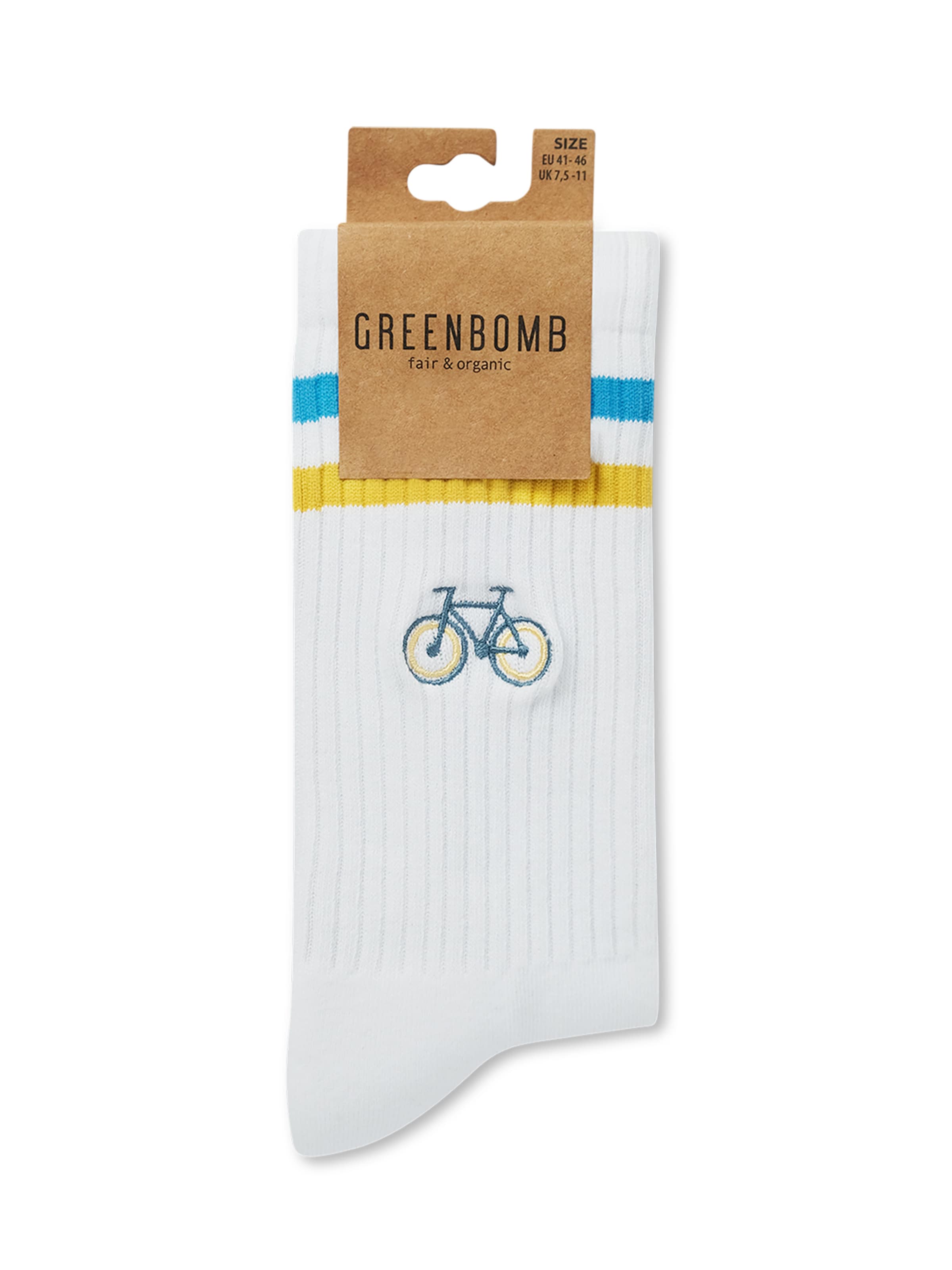 GREENBOMB Socks 'Bike Loop' in White