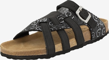 SUPERSOFT by Indigo Pantolette 'Classic' in Schwarz: Vorderseite