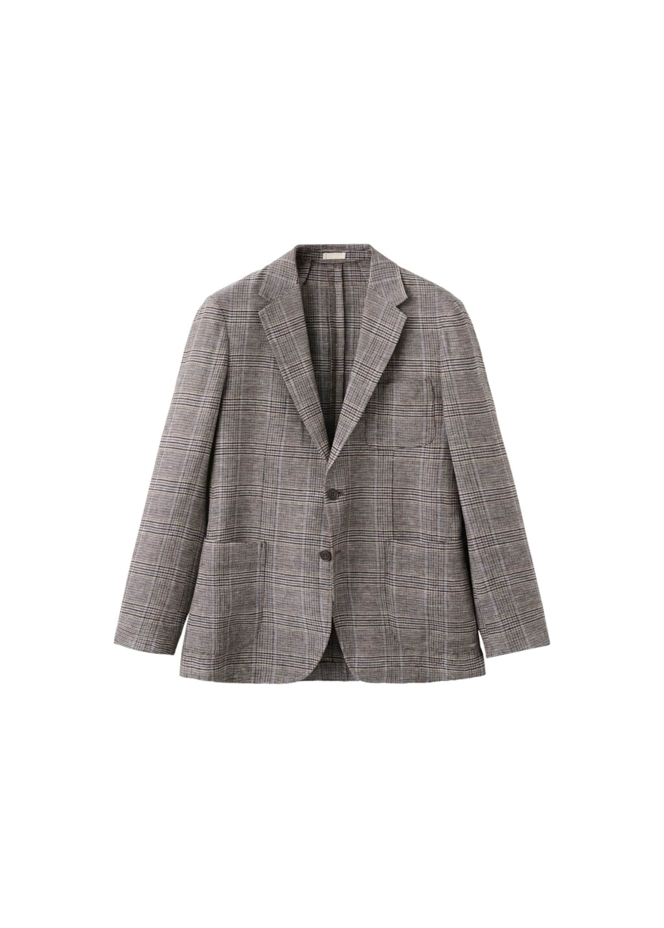 MANGO MAN Slim fit Suit Jacket 'Nella' in Brown: front