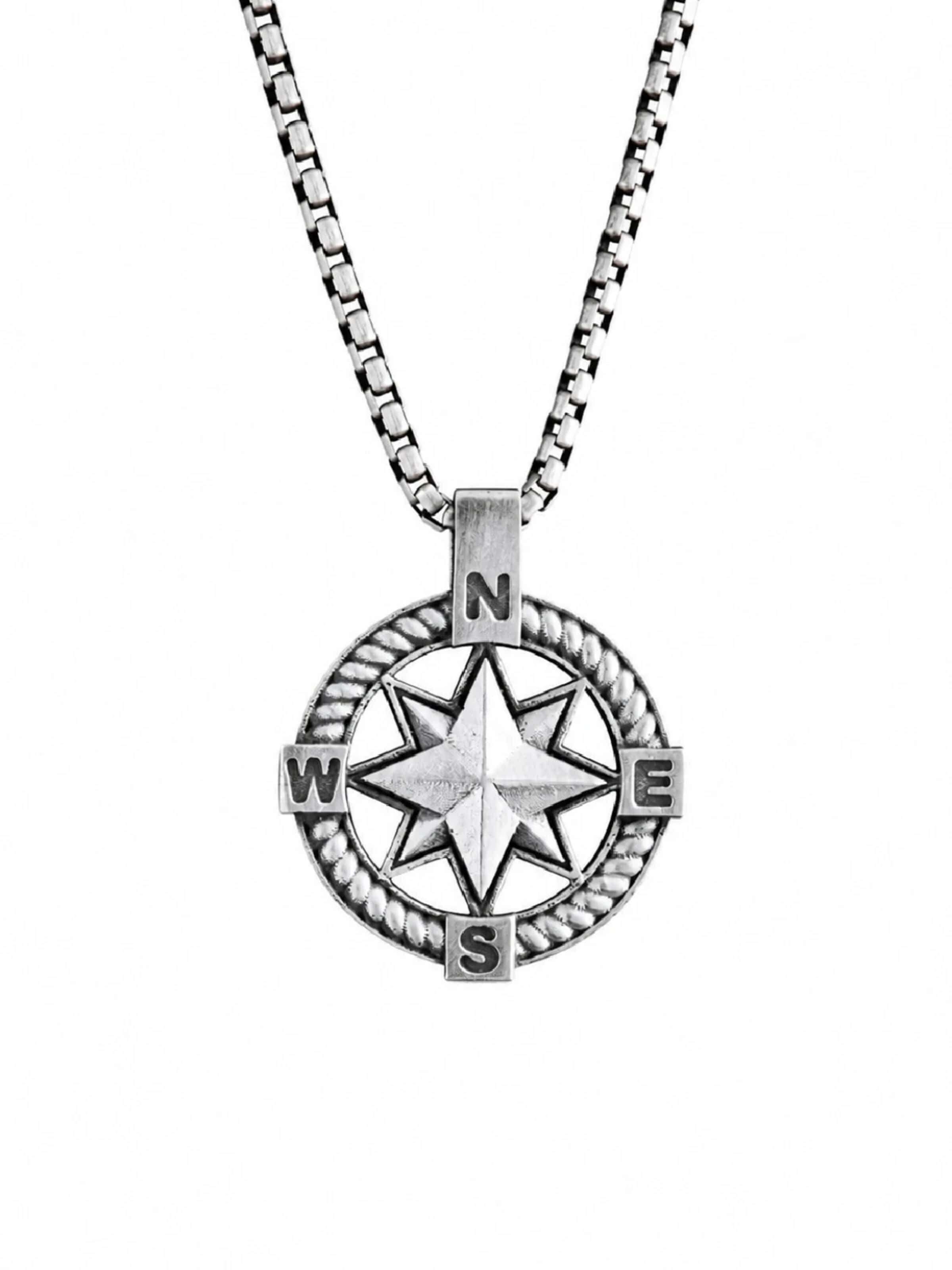 REYTEL - Colgante 'WIND ROSE' en plata: frente