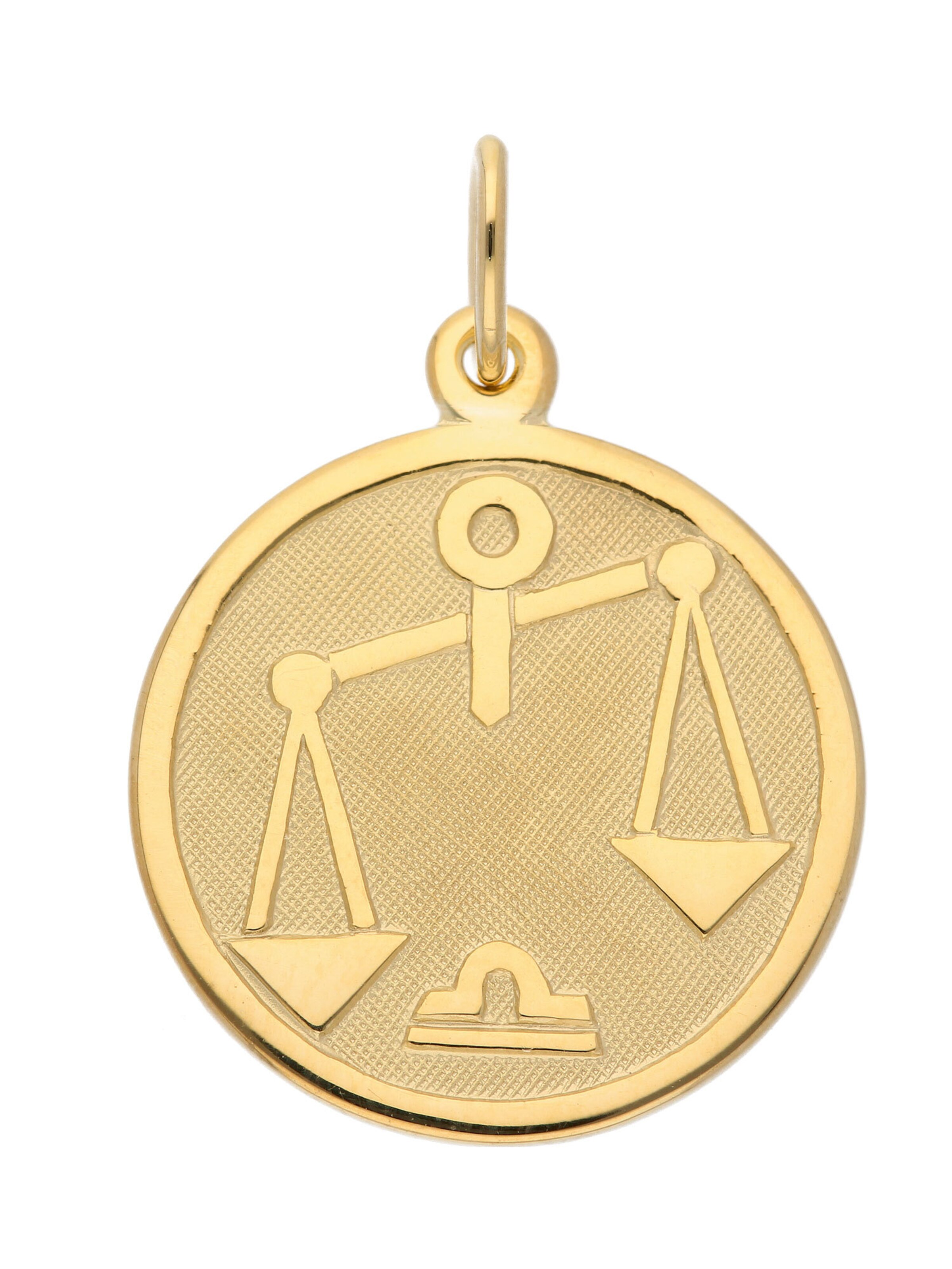 Adelia´s Anhänger "Waage" in Gold: Vorderseite