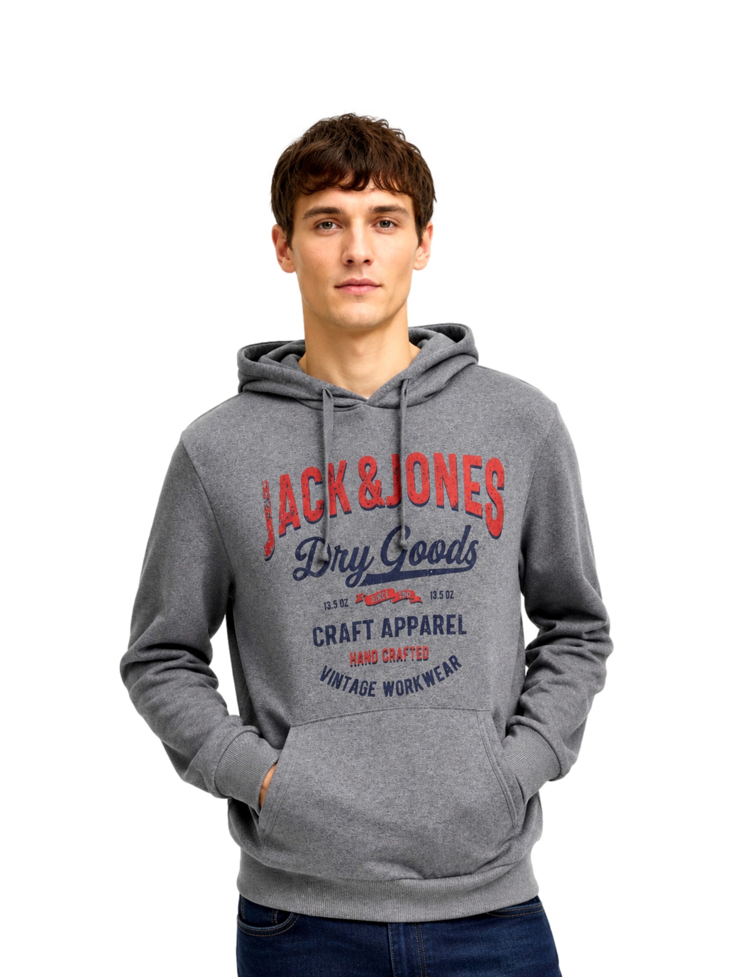 JACK & JONESSweater majica - siva boja: prednji dio