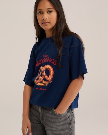 WE Fashion - Camiseta en azul: frente