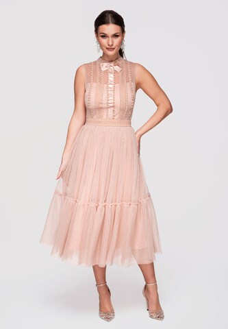 Robe de soirée Ombre en beige : devant