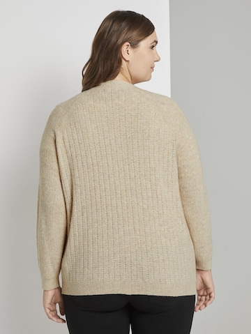 Tom Tailor Women + Knit Cardigan in Beige