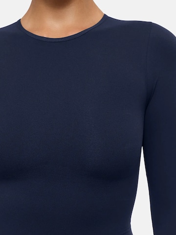 cfab - Body moldeador 'Clean Longsleeve Crewneck Sculpting Bodysuit with String' en azul