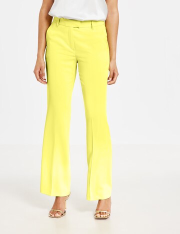 TAIFUN Flared Pleated Pants in Yellow: front