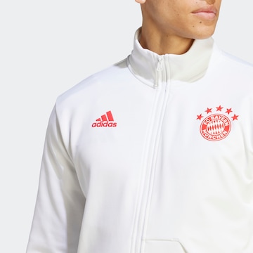 Giacca di felpa sportiva 'FC Bayern München Anthem' di ADIDAS SPORTSWEAR in bianco