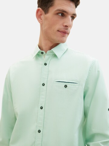 TOM TAILOR Regular fit Button Up Shirt in Green