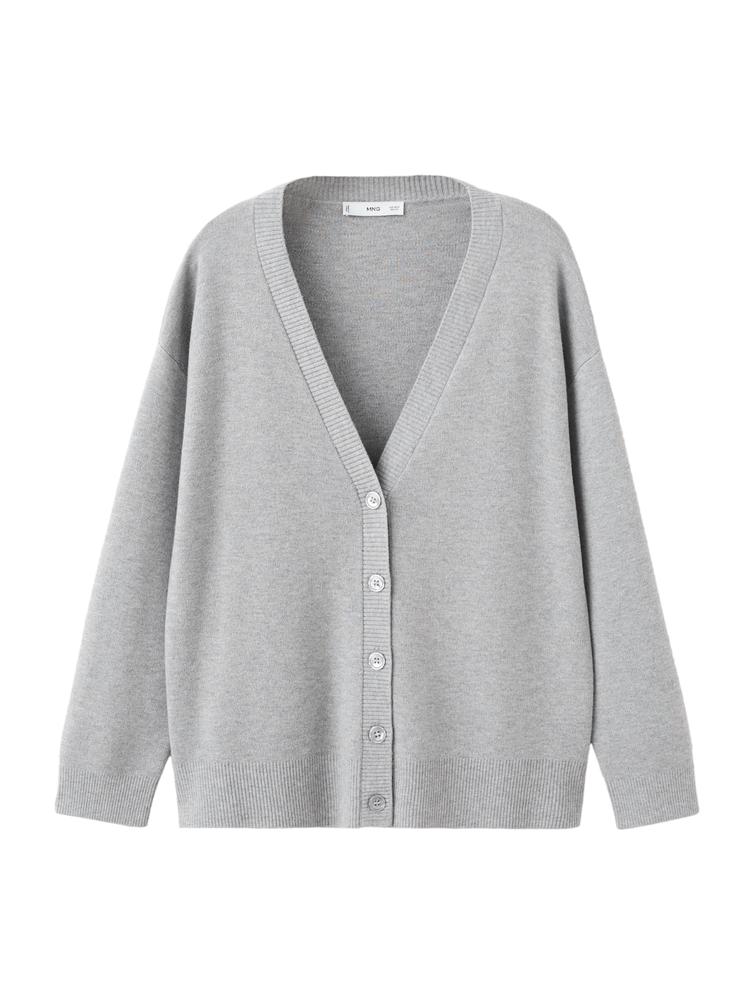 MANGO Strickjacke 'BRUNINS' in Grau: Vorderseite