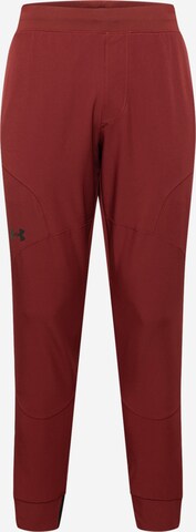 UNDER ARMOUR Workout Pants 'UNSTOPPABLE' in Red: front