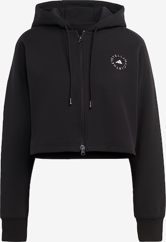 ADIDAS BY STELLA MCCARTNEY Athletic Zip-Up Hoodie in Black: front