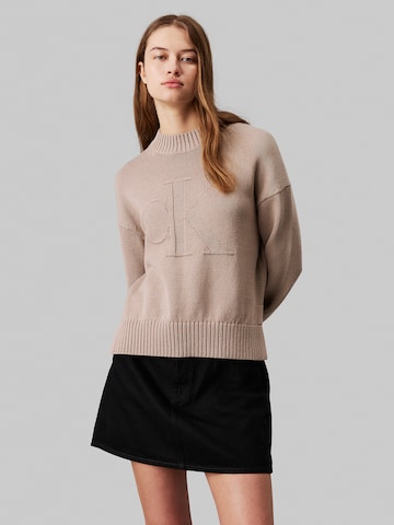 Calvin Klein Jeans Trui in Beige: voorkant