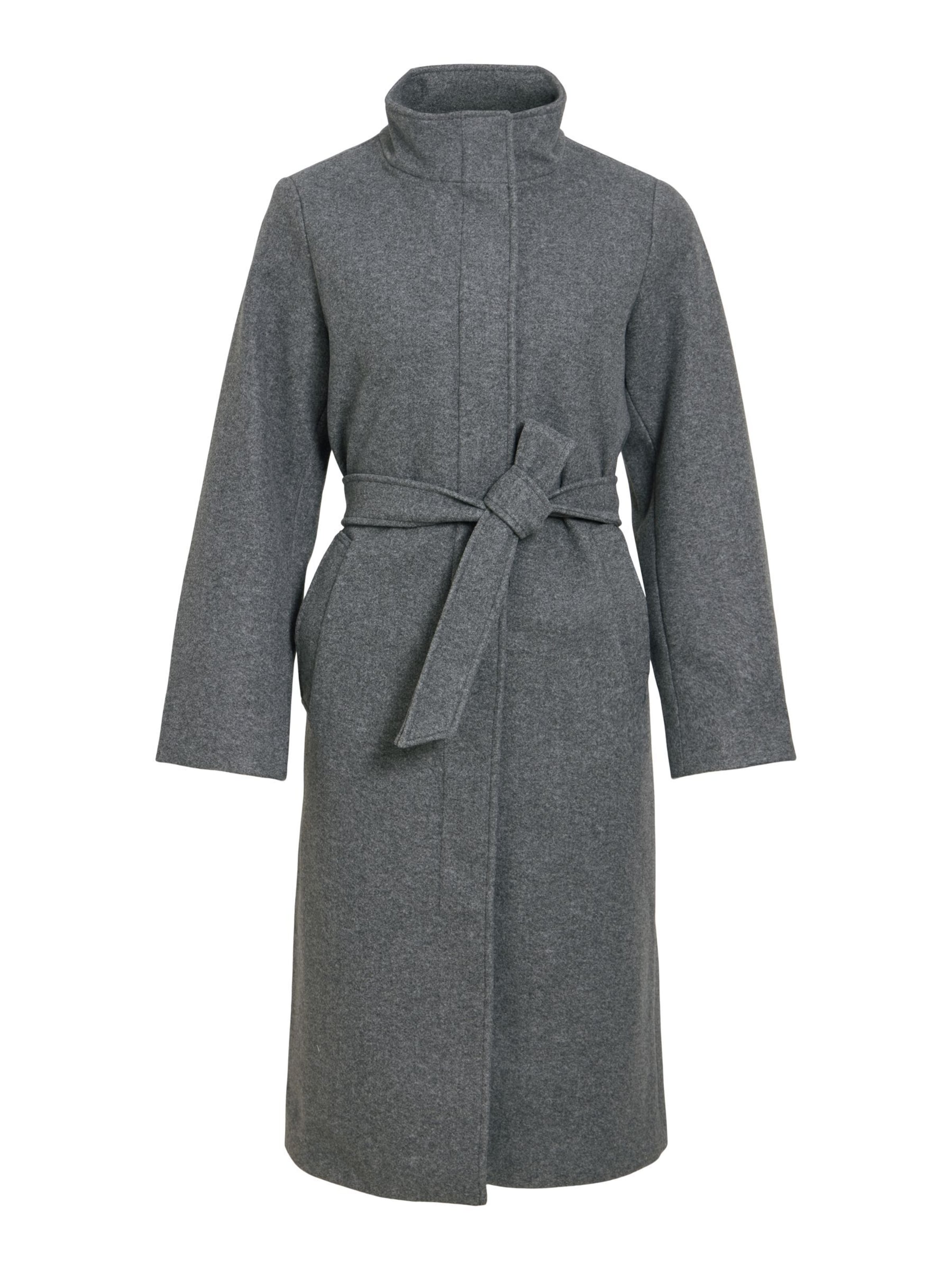 VILA Between-Seasons Coat 'VIQuinn' in Grey: front