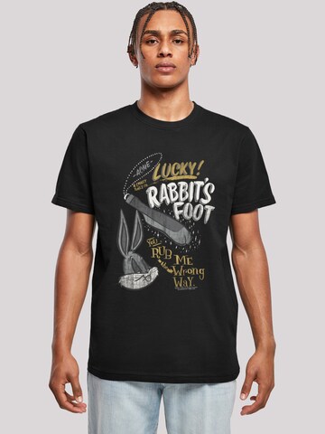 F4NT4STIC Shirt 'Looney Tunes Bugs Bunny Rub Me The Wrong Way' in Black: front