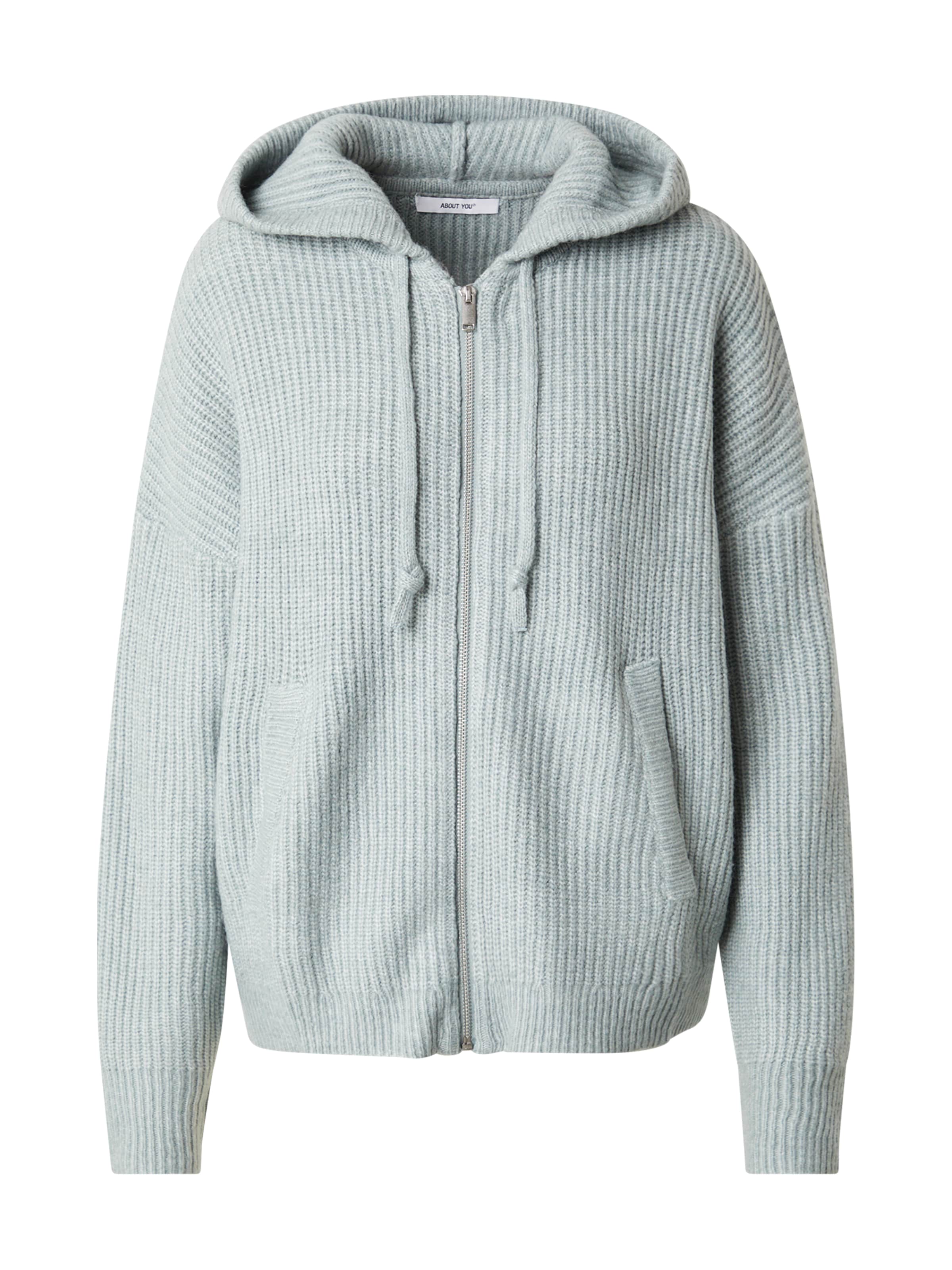 ABOUT YOU Knit Cardigan 'Jolin' in Green: front