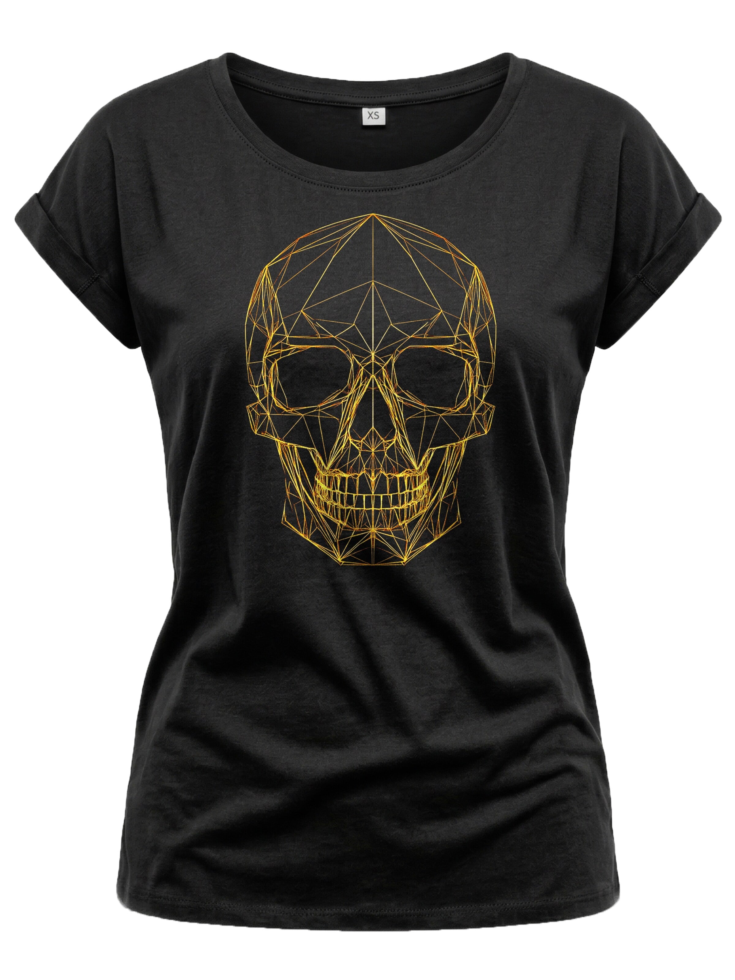 MAKAYA Shirt 'Line Skull' in Black: front