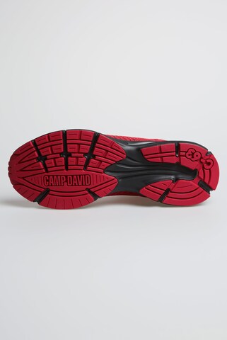 CAMP DAVID Leichter Sneaker im Knit-Design mit Logo Artwork in Rot