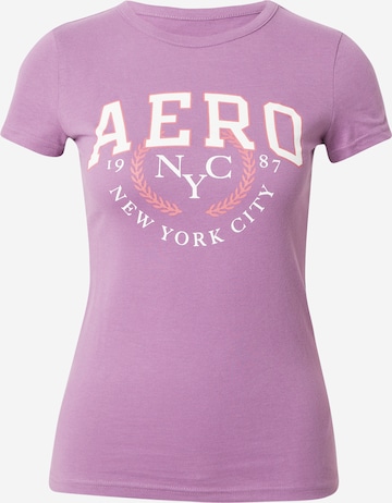 T-shirt AÉROPOSTALE en violet : devant