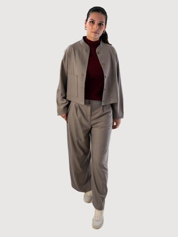 WEARABLE STORIES Wide Leg Bundfaltenhose 'Joy' in Grau