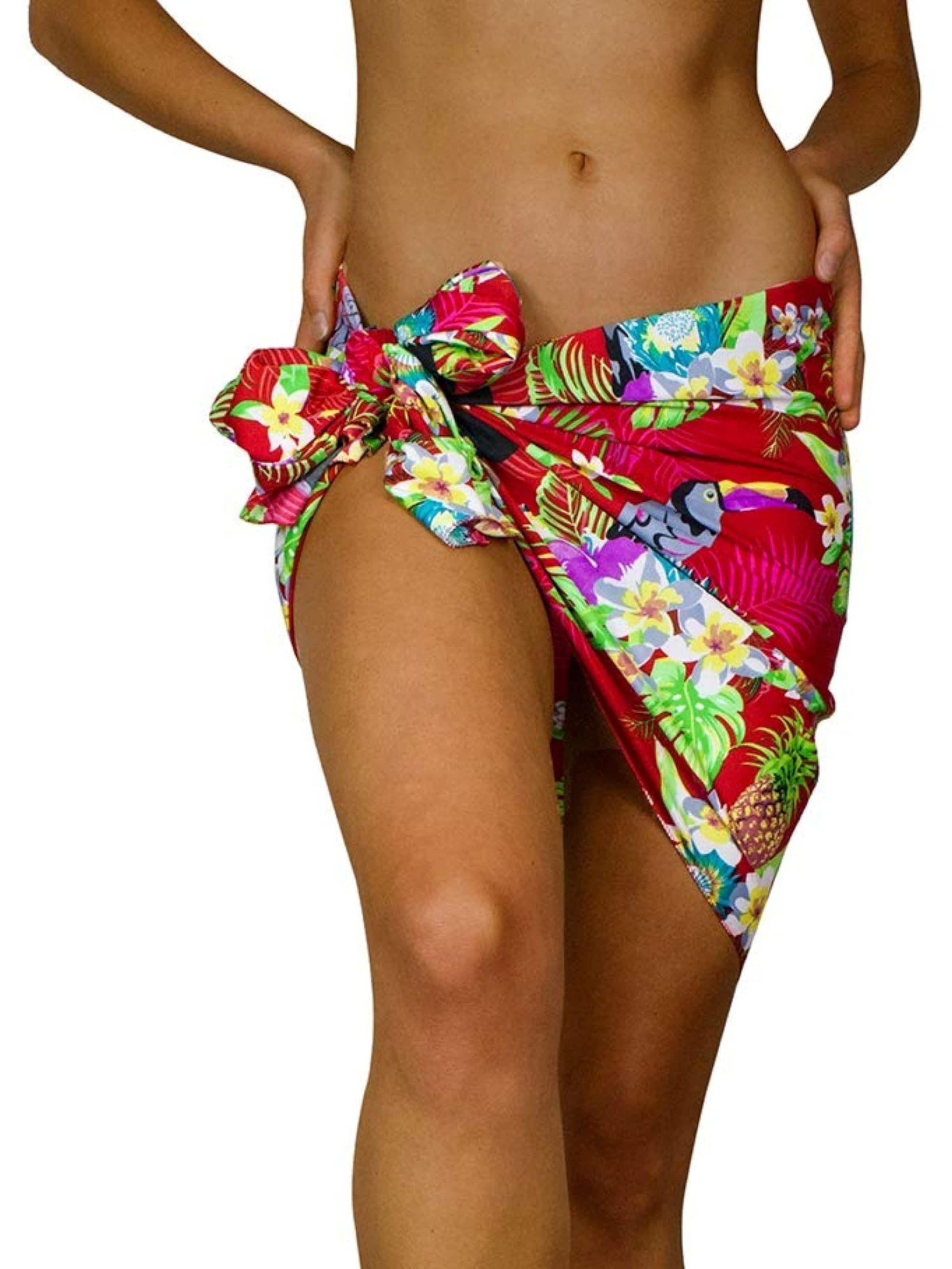 King Kameha Scarf 'Parrot Cockatoo' in Red: front