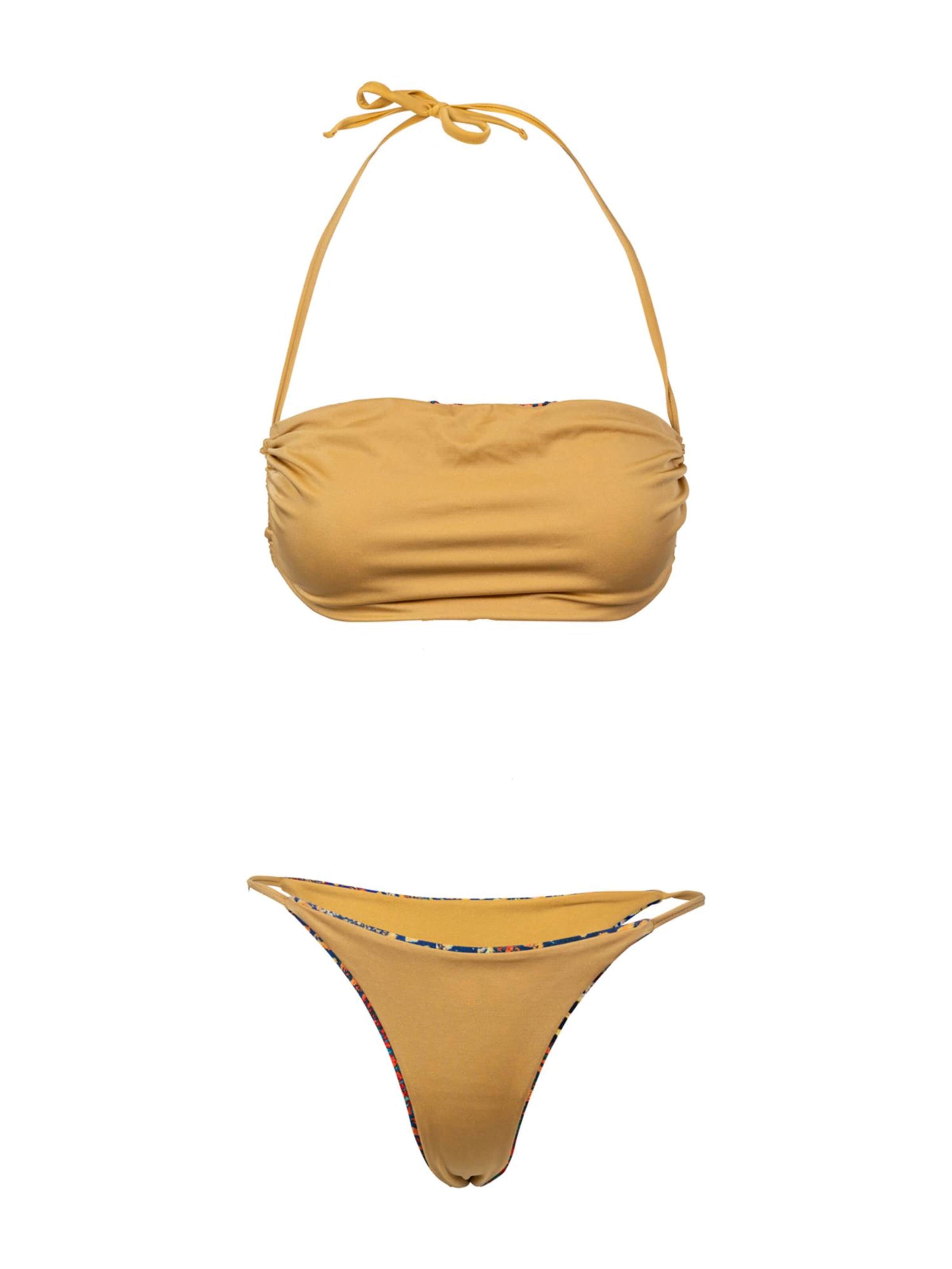 Kalaia Bandeau Bikini 'Reversible Gold Bikini' in Gold: front