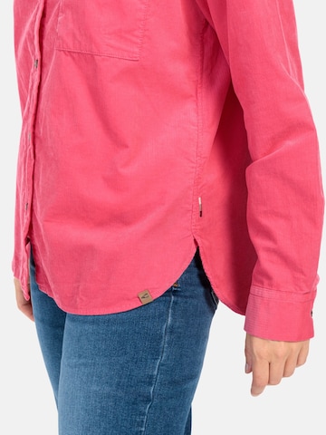 CAMEL ACTIVE Cordbluse mit Brusttasche in Pink