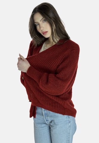 Elara Gebreid vest in Rood