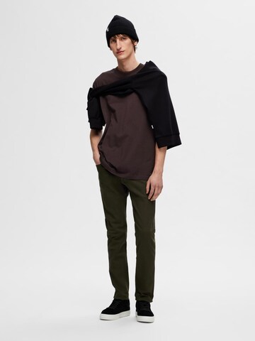 SELECTED HOMME Tričko 'Colman' – hnědá