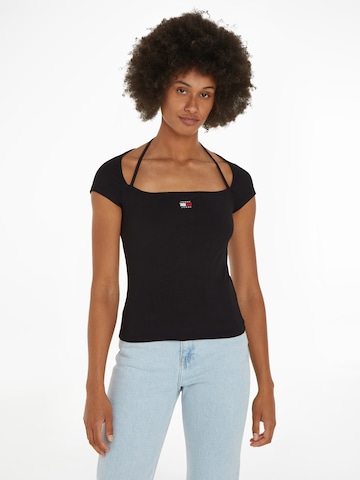 Tommy Jeans Curve Shirt in Black: front