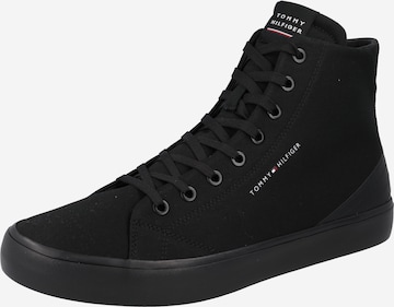 TOMMY HILFIGER - Sapatilhas altas em preto: frente