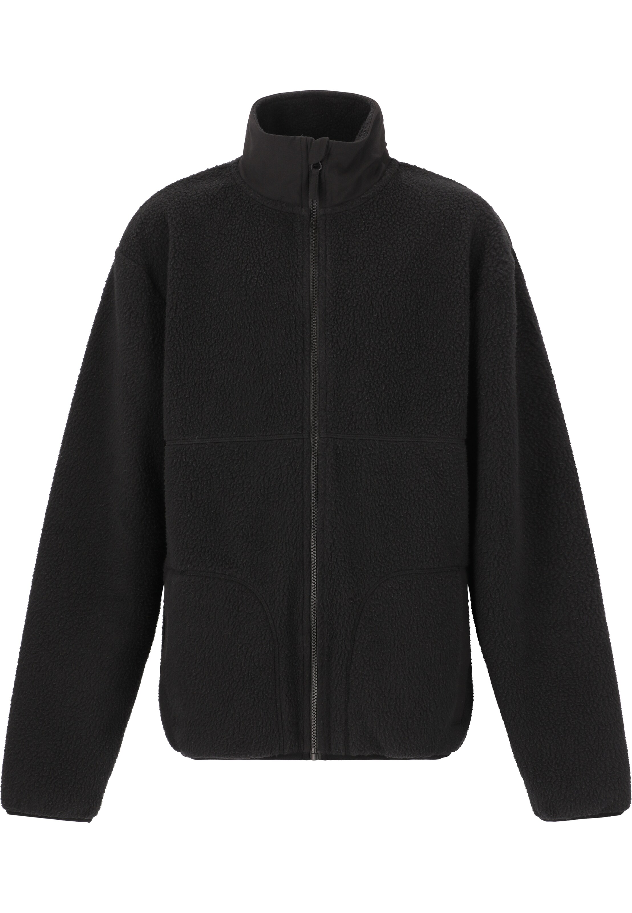 Les'Arcs Fleecejacke 'Roke' in Schwarz: Vorderseite