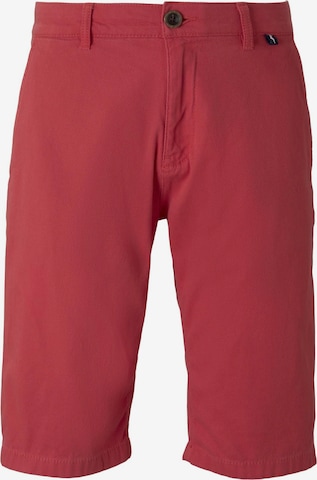 raudona TOM TAILOR „Chino“ stiliaus kelnės: priekis