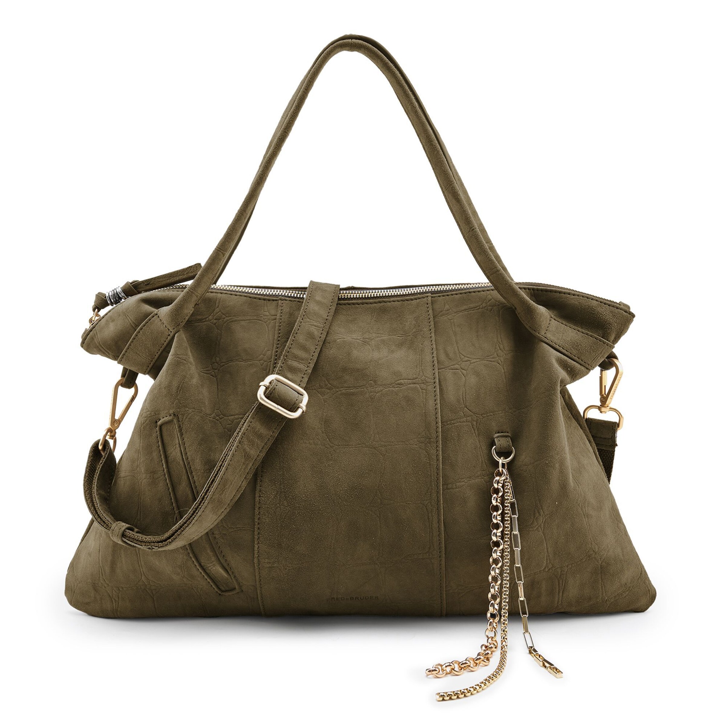 FREDsBRUDER Shoulder Bag 'Velvet Wild' in Green: front