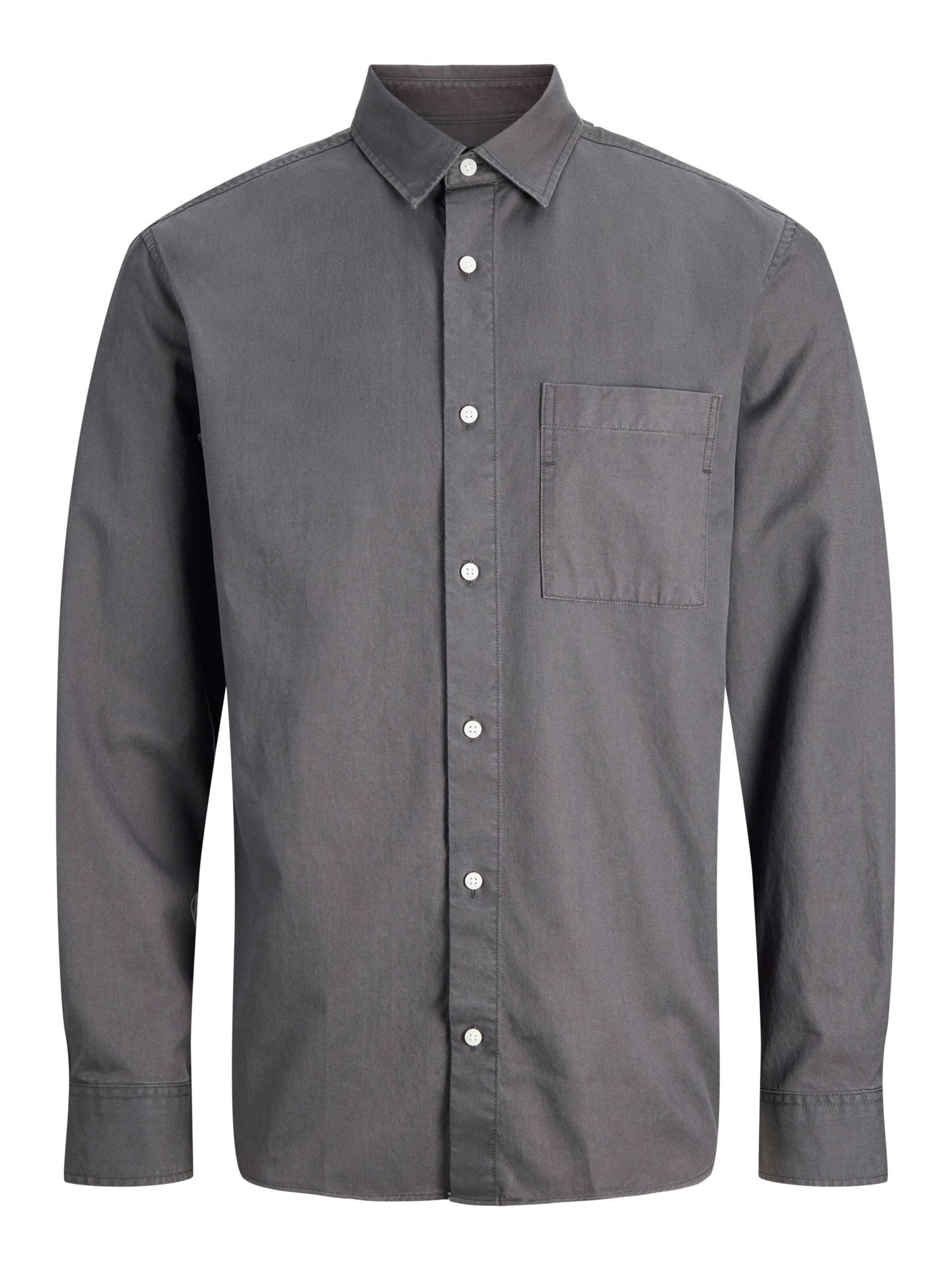 JACK & JONES Regular fit Button Up Shirt in Grey: front