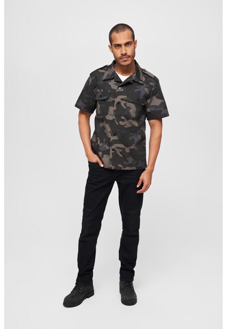 Brandit Regular fit Button Up Shirt in Green