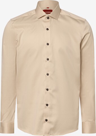 Finshley & Harding Slim fit Button Up Shirt in Beige: front