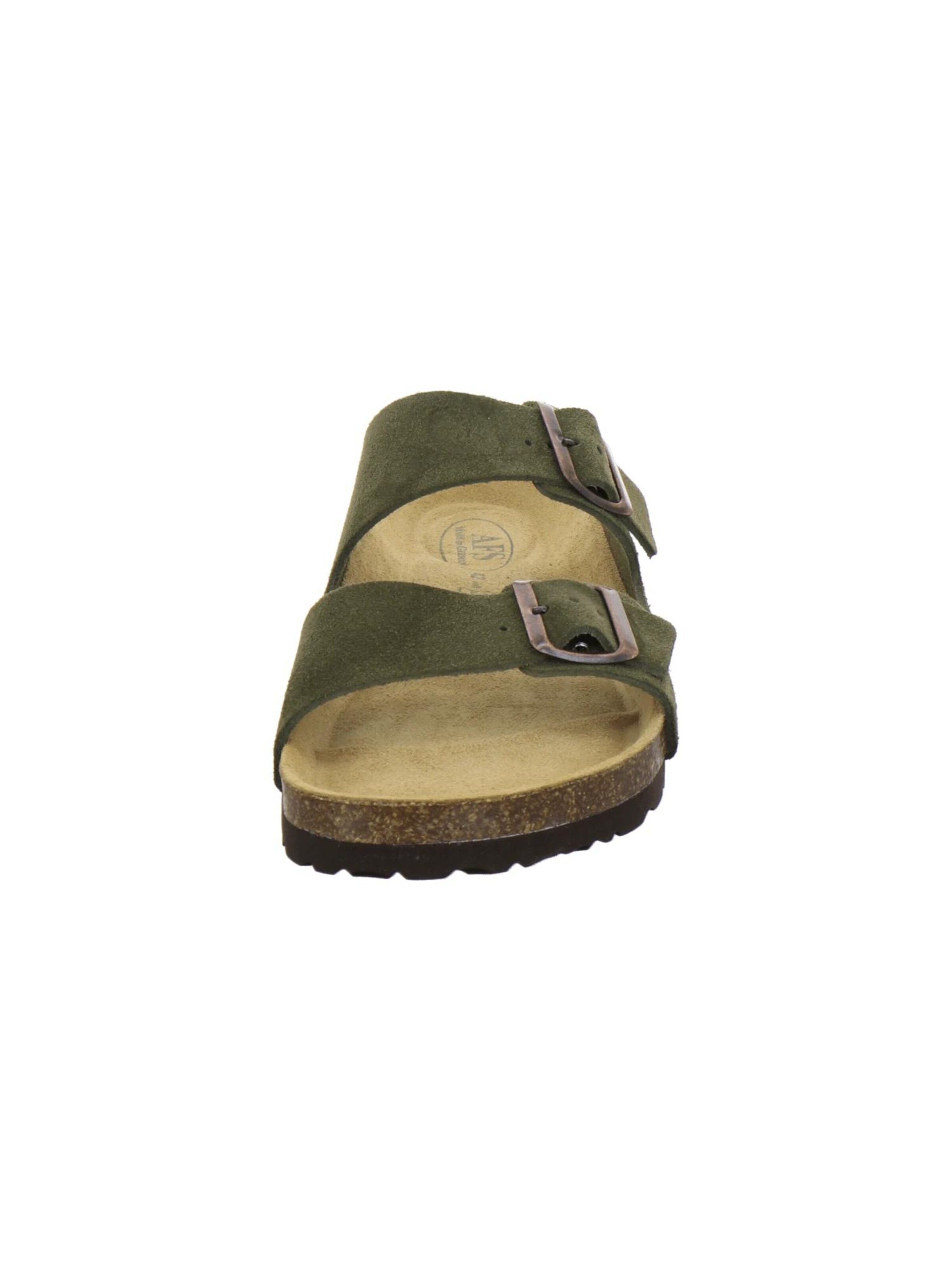 Mule 'Pantoletten Herren Zweischnaller moos Veloursleder' AFS-Schuhe en vert