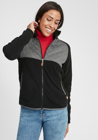 Oxmo Zip-Up Hoodie 'Malin' in Black: front