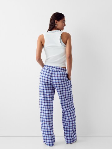 Bershka Wide Leg Hose in Blau