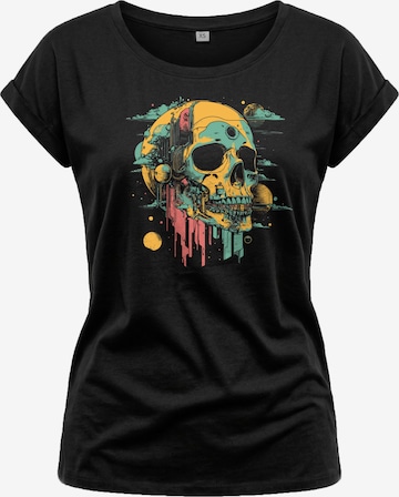 MAKAYA Shirt 'Head Shot Skull' in Black: front